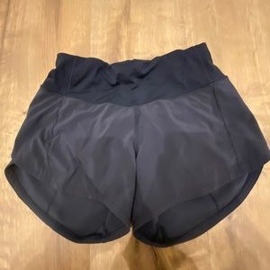 black lululemon athletic shorts